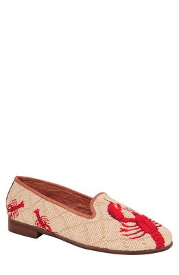 ByPaige BY PAIGE Needlepoint Lobster Flat in Red/Tan