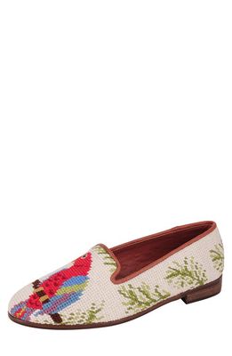 ByPaige BY PAIGE Needlepoint Parrot Flat in Tan Multi