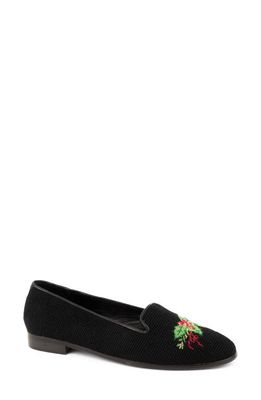 ByPaige Needlepoint Holly Flat in Black