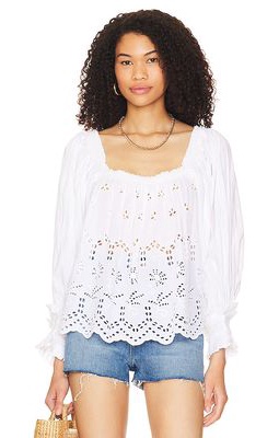 byTiMo Broderie Anglaise Top in White
