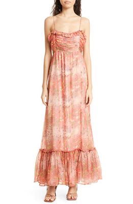 byTiMo Floral Crepe Chiffon Maxi Dress in Bright Field