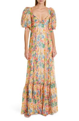 byTiMo Floral Georgette Maxi Dress in Light Blossom