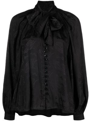 byTiMo floral-print satin blouse - Black