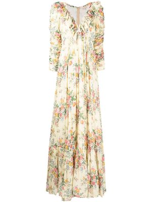 byTiMo Georgette floral-print maxi dress - Yellow
