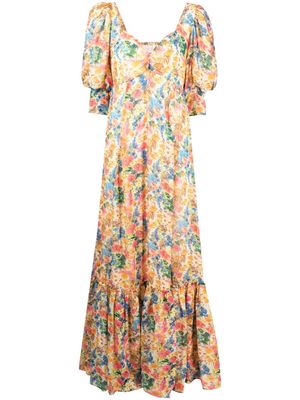 byTiMo Georgette pleated maxi dress - Multicolour