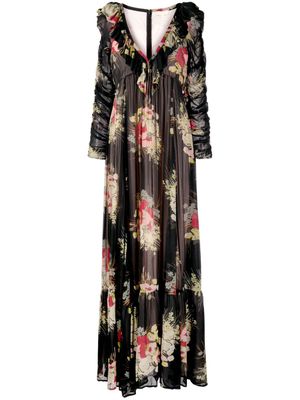 byTiMo Georgette ruched maxi dress - Black