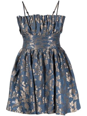 byTiMo jacquard ruched dress - Blue