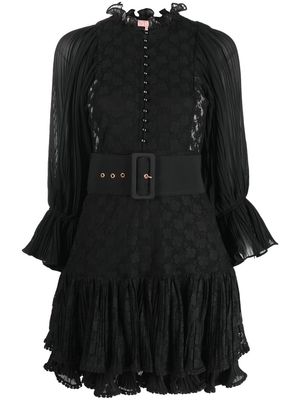 byTiMo lace-detail mini dress - Black