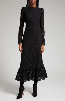 byTiMo Long Sleeve Cotton Blend Lace Dress in Black