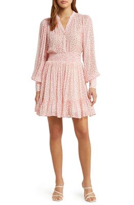 byTiMo Long Sleeve Georgette Minidress in 544 - Petite Pink