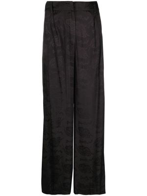 byTiMo patterned-jacquard straight-leg trousers - Black