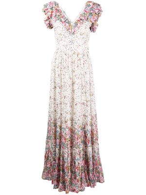 byTiMo sequinned floral maxi dress - White