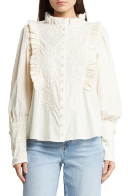 byTiMo Winter Long Sleeve Blouse in Offwhite