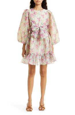 byTiMo Women's Floral Puff Sleeve Organza Dress in Summer Flowers