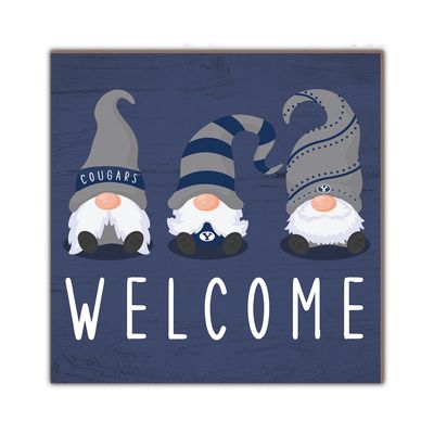 BYU Cougars 10'' x 10'' Welcome Gnomes Sign