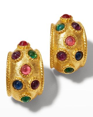 Byzantine Multi-Stone Hoop Earrings