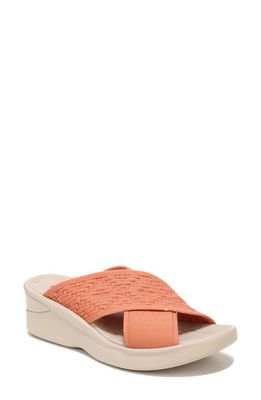 BZees Crisscross Wedge Sandal in Dusted Clay Engineered Knit