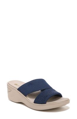 BZees Dynasty Bright Wedge Sandal in Marina Blue Sparkle Knit - 400