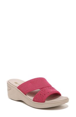 BZees Dynasty Bright Wedge Sandal in Paradise Pink Sparkle