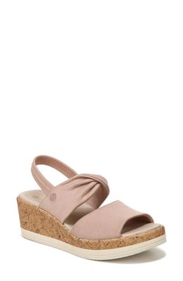 BZees Remix Slingback Wedge Sandal in Biscotti Washed Linen - 200