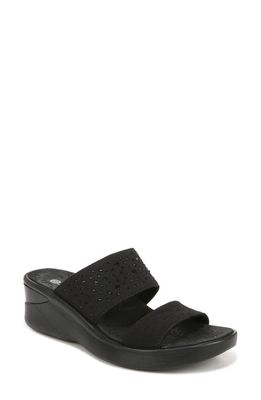 BZees Sienna Crystal Embellished Slide Sandal in Black