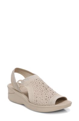 BZees Star Bright Knit Wedge Sandal in Champagne Engineered Knit