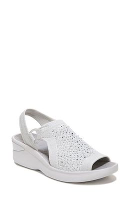 BZees Star Bright Knit Wedge Sandal in Grey