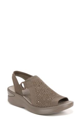 BZees Star Bright Knit Wedge Sandal in Olive