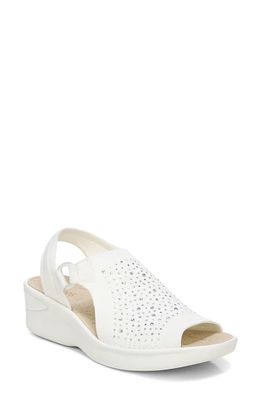 BZees Star Bright Knit Wedge Sandal in White