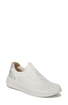 BZees Twilight Crystal Embellished Knit Sneaker in White