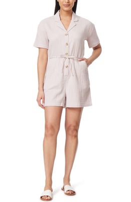 C & C California Ray Button Front Double Gauze Romper in Hushed Violet