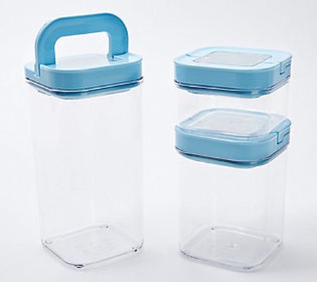 c e ll a 3-Piece Flip Lock Kitchen Storage Canisters