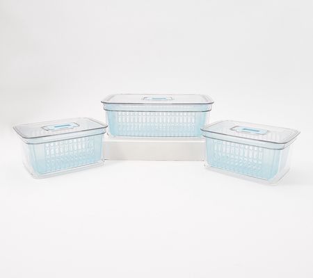c e ll a 3-Piece Vented Refrigerator FreshProduce Keepers