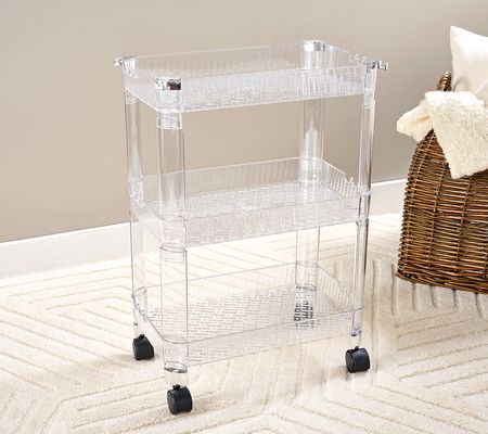 c e ll a 3-Tier Clear Utility Rolling Cart