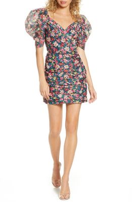 C/MEO Collective And Ever More Floral Minidress in Black Garden Floral