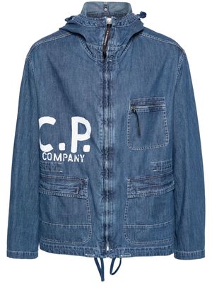 C.P. Company Blu Goggles-detail denim jacket - Blue