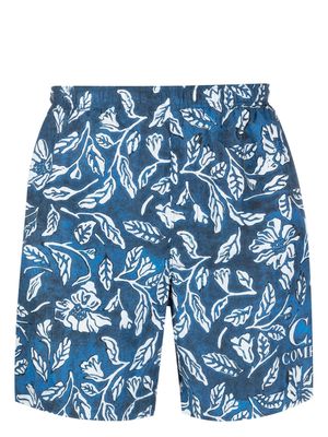 C.P. Company botanical-print swimming shorts - Blue