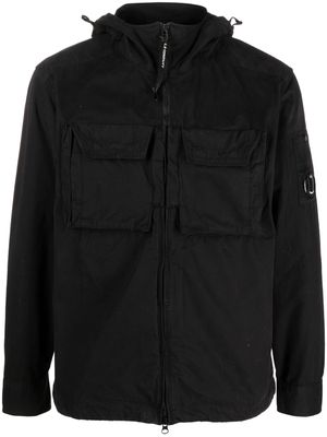 C.P. Company cargo-pocket cotton hooded jacket - Black