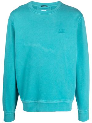 C.P. Company chest embroidered-logo sweatshirt - Blue