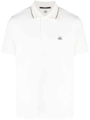 C.P. Company chest logo-patch polo shirt - White