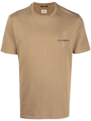 C.P. Company chest logo-print detail T-shirt - Neutrals