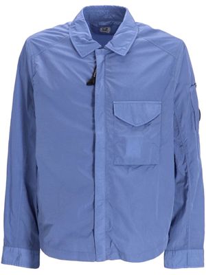 C.P. Company Chrome-R Zipped logo-patch shirt jacket - Blue