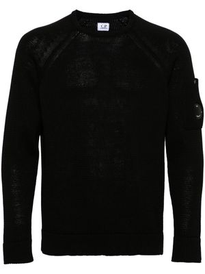 C.P. Company Compact Lens-detail cotton jumper - Black