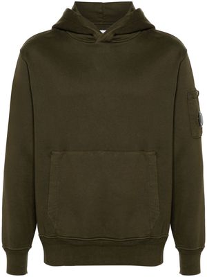 C.P. Company Diagonal Fleece cotton hoodie - Green