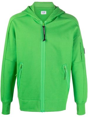 C.P. Company Diagonal Raised Lens-detail hoodie - Green