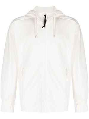 C.P. Company Diagonal Raised zipped cotton hoodie - White