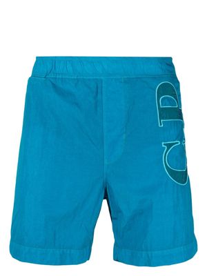 C.P. Company elasticated-waist logo-print shorts - Blue