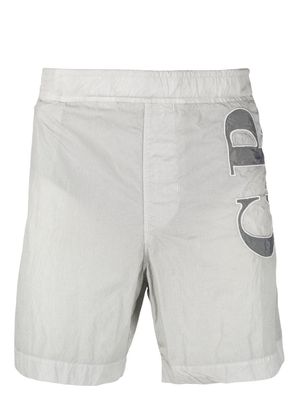 C.P. Company elasticated-waist logo-print shorts - Grey