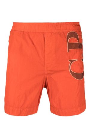 C.P. Company elasticated-waist logo-print shorts - Orange