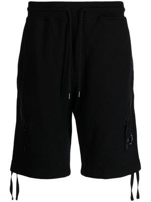 C.P. Company embossed-logo cotton shorts - Black